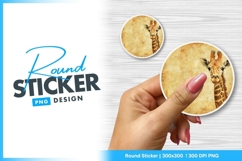 Round sticker png with giraffe illustration Product Image 1