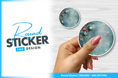 Christmas baubles round sticker png holiday design Product Image 1