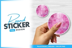 Watercolor round sticker png design Product Image 1