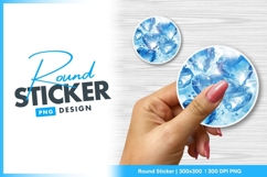 Crystal hearts Round sticker png design Product Image 1