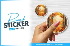 Fall forest round sticker png design Product Image 1