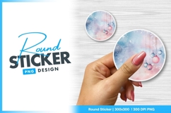 Watercolor christmas baubles round sticker png design Product Image 1