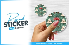 Christmas round sticker png Product Image 1