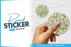 Floral round sticker png design Product Image 1