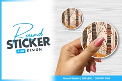 Autumn forest round sticker png illustration design Product Image 1