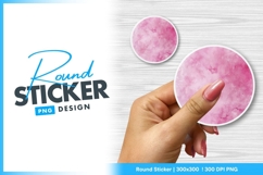 Pink watercolor Round sticker png Product Image 1