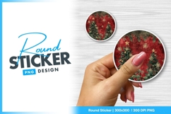 Hand holding christmas tree round sticker png Product Image 1