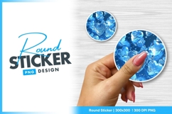 Ice hearts Round sticker png design Product Image 1
