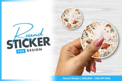 Autumn mushroom pumpkin round sticker png design Product Image 1