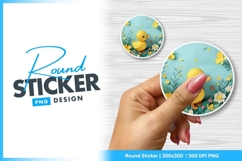 Cute duckling round sticker png art design Product Image 1