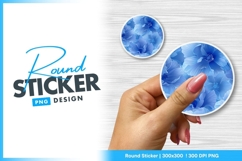 Floral pattern held by woman Round sticker Product Image 1