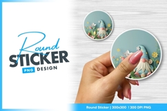 Round sticker png with gnome design Product Image 1