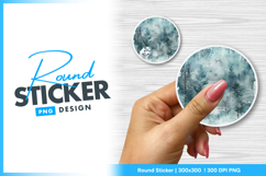 Winter wolf round sticker png Product Image 1