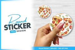 Watercolor Pizza Slices Illustration Round Sticker Png Product Image 1