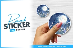 Daisies Under Moonlight Round Sticker Png Product Image 1