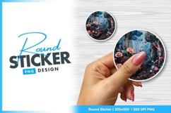 Whimsical Forest Scene with Colorful Flowers Round Sticker Product Image 1