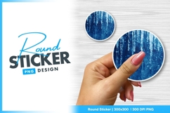 Blue Icicles Hanging Inside Round Sticker Png Product Image 1