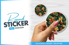 Festive Christmas Round Sticker Png Product Image 1