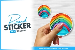 Colorful paper cut layers round sticker png Product Image 1