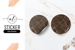 Dark Brown Marble Texture Round Sticker Png Design Product Image 1