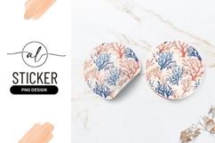 Watercolor Coral Reefs Pattern in Red and Blue Product Image 1