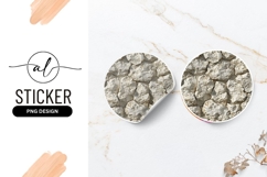 Cream Rock Stone Wall Round Sticker Png Product Image 1
