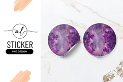 Purple Orchids on Textured Round Sticker P N G Background Product Image 1