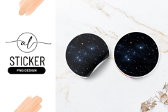 Starry Galaxy Deep Space Round Sticker Png Product Image 1
