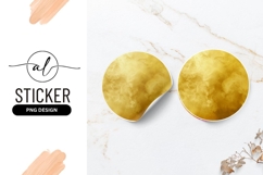 Golden Abstract Smoke Texture in a Round Sticker P N G Product Image 1