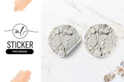 Dry White Clay Texture Close Up Round Sticker Png Product Image 1