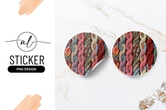 Knitted Braided Cables Pattern Multicolor Round Sticker Png Product Image 1