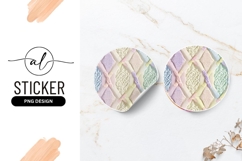 Pastel Knit Pattern Texture Round Sticker Png Product Image 1