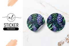 Quilled Paper Hyacinth Flowers In Round Sticker Png Product Image 1