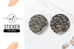 Stone Wall Round Sticker Png Background Texture Product Image 1
