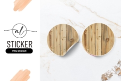Round Wooden Planks Textured Background Round Sticker Png Product Image 1