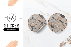 Terrazzo Texture Round Sticker Png Design Element Product Image 1
