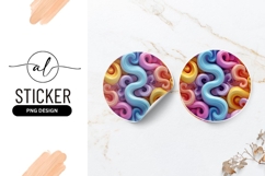 Colorful Swirls Round Sticker Png Abstract Design Product Image 1