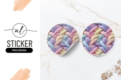 Pastel Woven Texture Round Sticker Png Design Product Image 1
