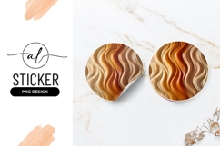 Abstract Wavy Lines In Earth Tones Round Sticker Product Image 1