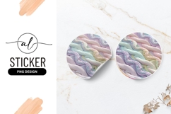 Pastel Knitted Fabric Texture Round Sticker Png Product Image 1