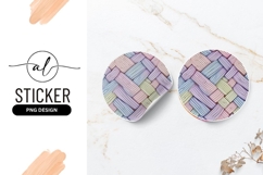 Pastel Woven Pattern Round Sticker Png Graphic Product Image 1