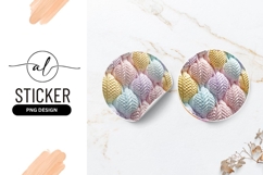 Pastel Textured Abstract Art Round Sticker Png Product Image 1