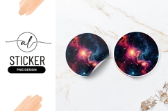 Colorful Nebula Galaxy In Space Round Sticker Png Product Image 1