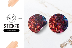 Abstract Shattered Glass Red And Blue Round Sticker Png Product Image 1