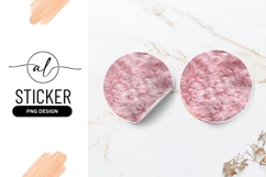 Pink Fur Texture Round Sticker Png Background Product Image 1