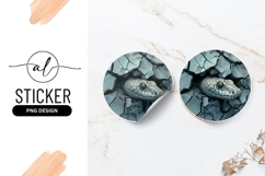 Snake Emerging Through Cracked Ground Round Sticker Png Product Image 1