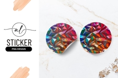Abstract Colorful Polygon Background Round Sticker Png Product Image 1