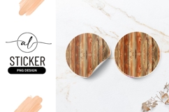 Round Brown Wooden Planks Texture Round Sticker Png Product Image 1