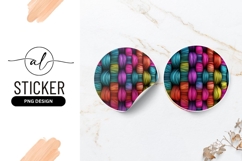 Colorful Braided Weave Round Sticker Png Design Product Image 1