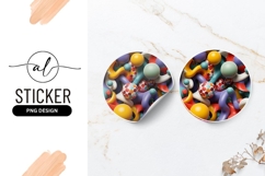 Abstract Colorful 3D Shapes Round Sticker Png Product Image 1